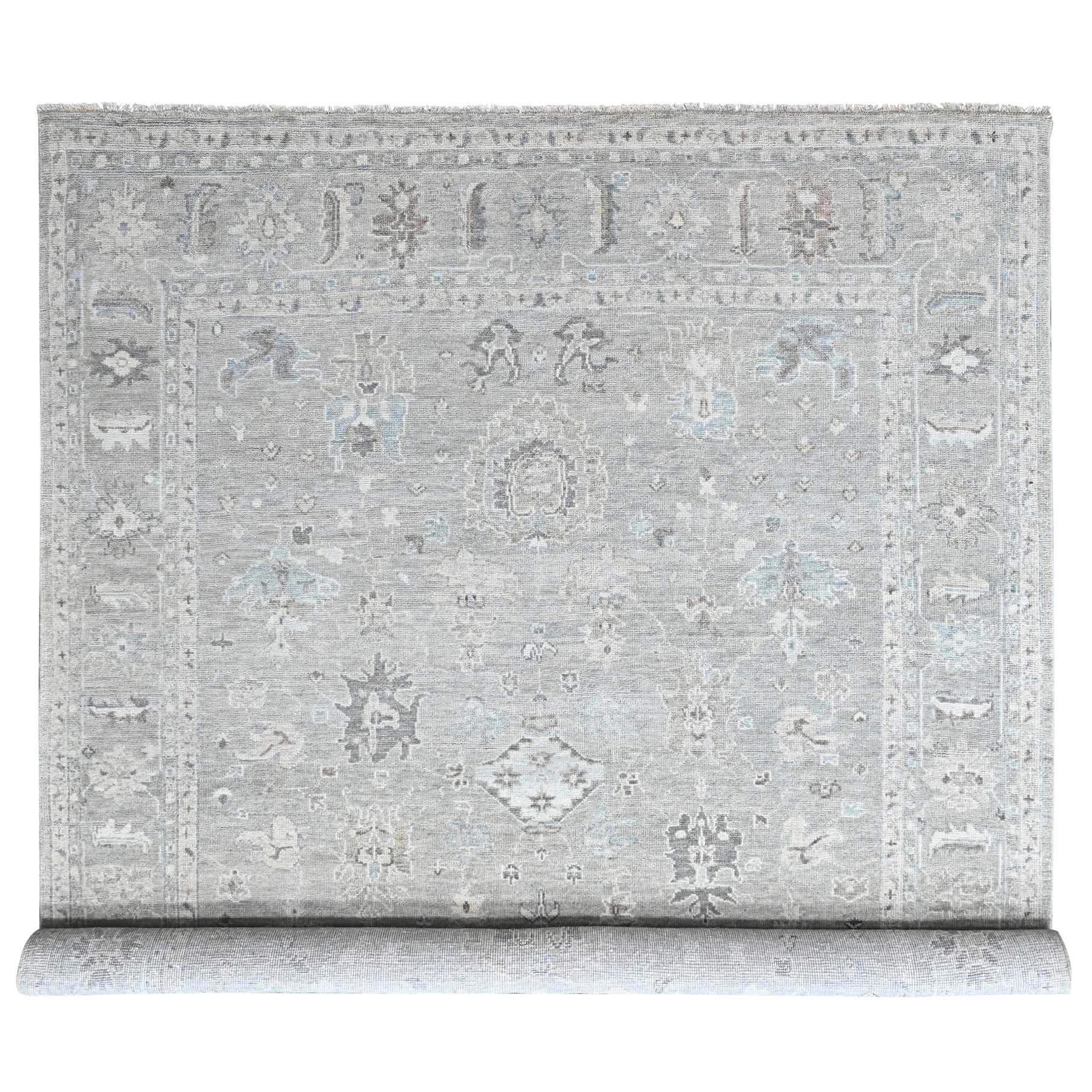 11'9"x14'9" Spanish Gray, Supple Collection, Oushak All Over Design, Hand Knotted, Luxurious Wool, Vegetable Dyes, XL, Oversized, Oriental Rug 